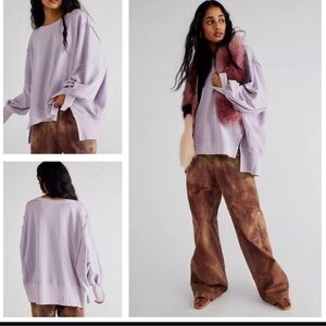 Free People We The Free Camden Sweatshirt in Frost Lavender NWOT!